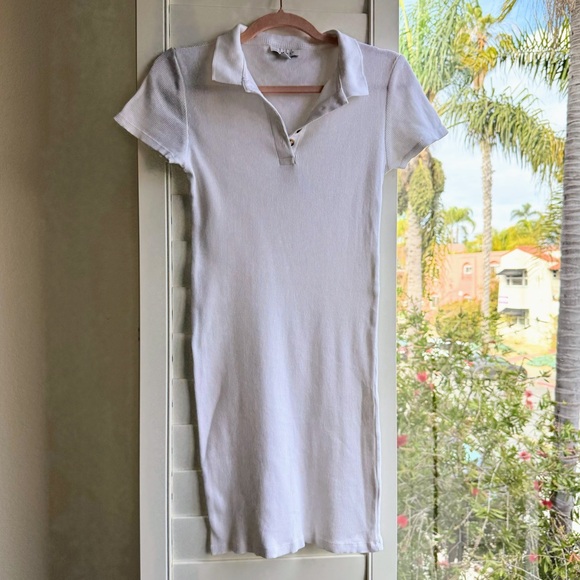 S O L D Topshop sporty ribbed polo mini dress in white size small - Picture 1 of 11